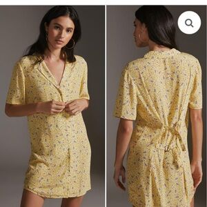 Favorite Daughter Yellow Floral Button-Up Dress
